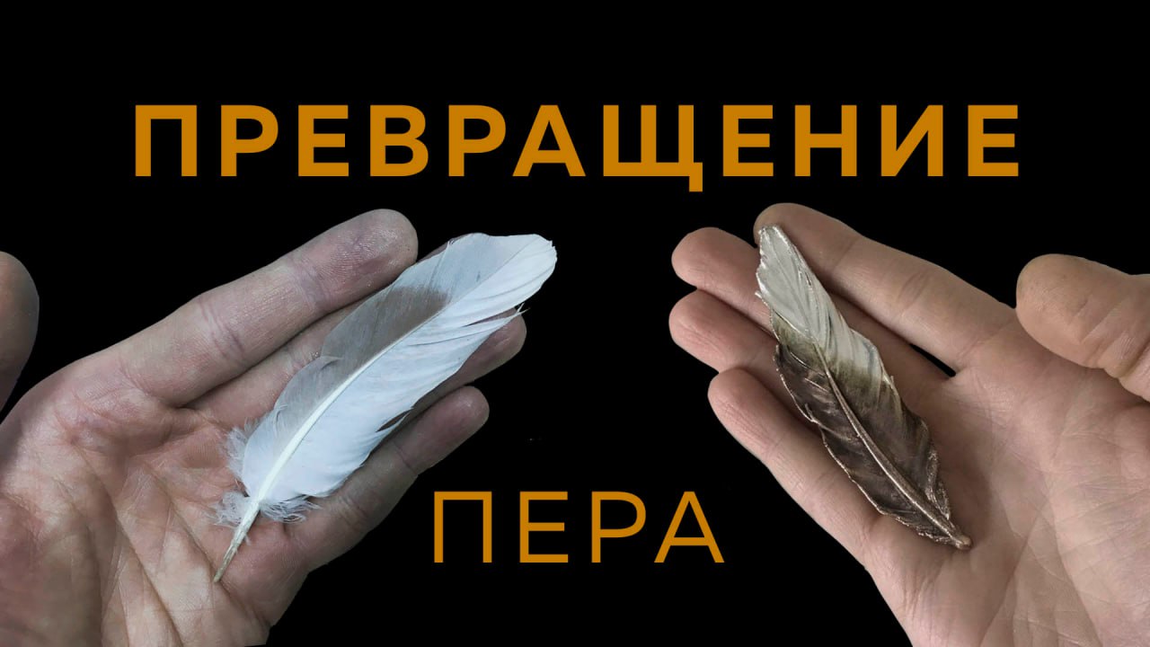 Из настоящего пёрышка в металлическую брошь. Процесс.