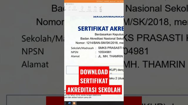 DOWNLOAD SERTIFIKAT AKREDITASI SEKOLAH ✅