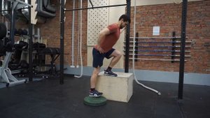 Приседания на одной ноге на тумбе c удержанием за раму