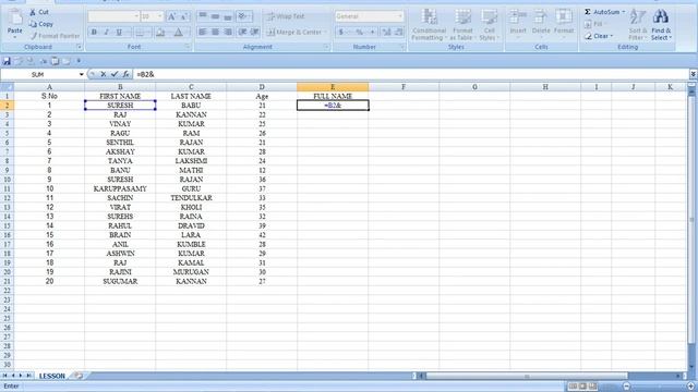 Excel 2007 | How to Use Ampersand Function -in Tamil смотреть онлайн