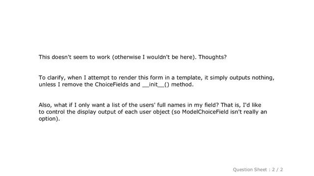 Django : How would I use django.forms to prepopulate a choice field with rows from a model? смотреть онлайн