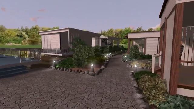 Благоустройство территории  базы отдыха. Ландшафтная программа Realtime Landscaping Architect.