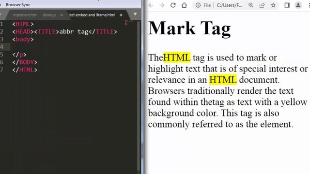 Mark Tag and noscript tag in HTML | HTML basic lesson - 59 | HTML for beginners in hindi