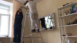 Сверлим отверстие под трубы кондиционера. Таймлапс. Timelapse.