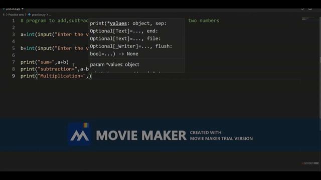 Python program to add subtract multiplication and division taking input from user