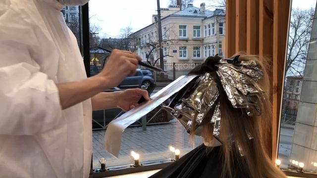 Коррекция сложного окрашивания. Одновременное осветление и затемнение