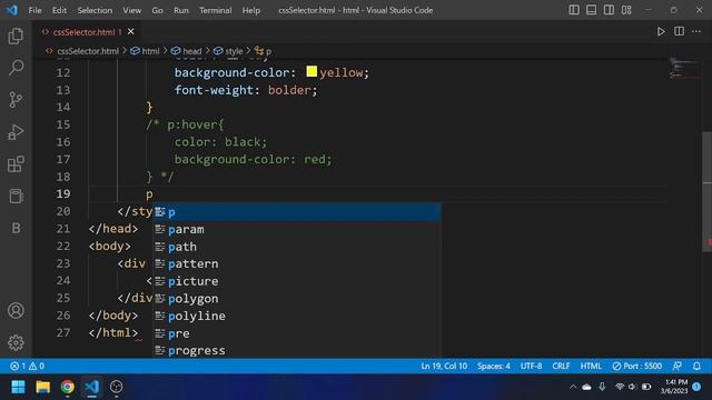 CSS Tutorial: Pseudo Selector and pseudo class, Element selector in css || by @theCodeDefinition 