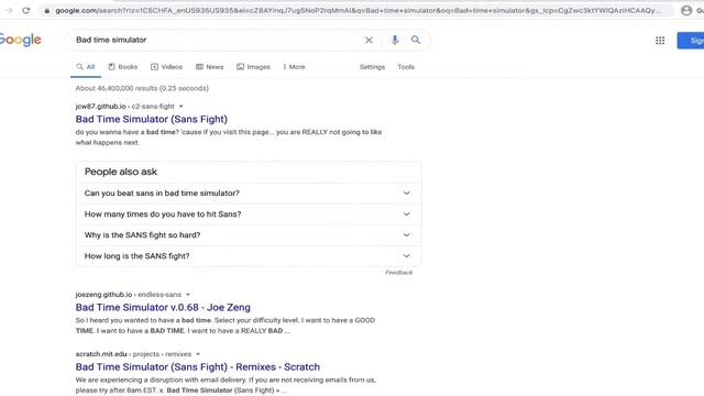 Bad Time Simulator (Hard Mode Sans Fight) смотреть онлайн