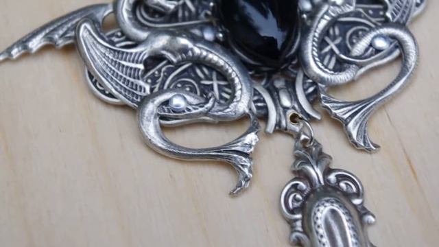 Подвеска "Нертус" Черный Оникс SG Design, Gothic Necklace, Pendant Black Onyx смотреть онлайн