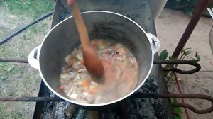 Грибной суп. Готовим на природе