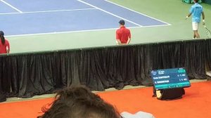 Shapovalov vs Ramanathan 2017 Davis Cup (5-6 in the 2nd set) - Ramanathan not happy