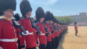 CLOSE UP of The Coldstream Guards - Trooping the Colour Colonels Review 2023