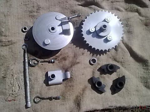 Замена подшипников в заднем колесе мокика Рига 24. Сборка узла крепления задней звезды.