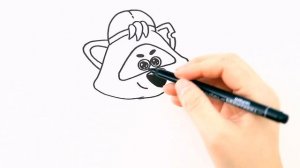 Саня енот из мультика Ми-ми-мишки / Мультик раскраска Мимимишки /  Раскрась Ка