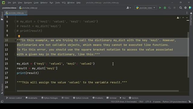 Understanding TypeErrors in Python: 'dict' object is not callable смотреть онлайн
