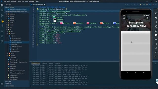 Flutter WordPress App Theme (android template) tutorial