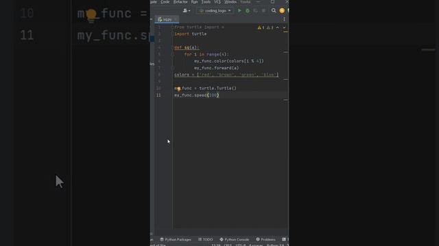 #pythonturtlegraphics A beautiful painting wiht squares in python