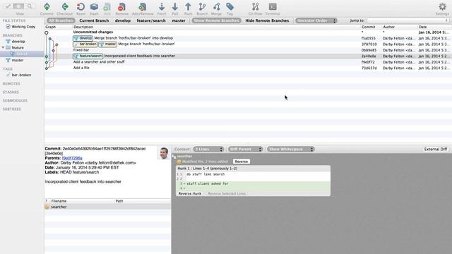 Git 201: Examining git workflow in SourceTree смотреть онлайн