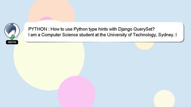 PYTHON : How to use Python type hints with Django QuerySet?