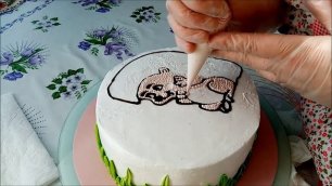 Детский тортик. Украшение торта.