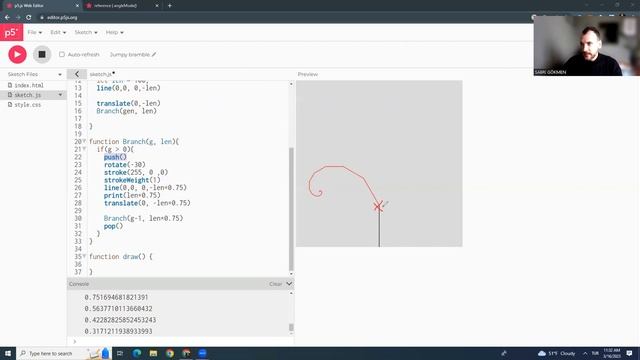 Recursive Tree in P5 смотреть онлайн