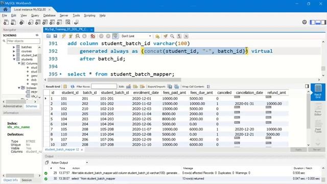 SQL Programming | Generated & Virtual Columns in MySQL | Alter Table Add After | k2analytics.co.in