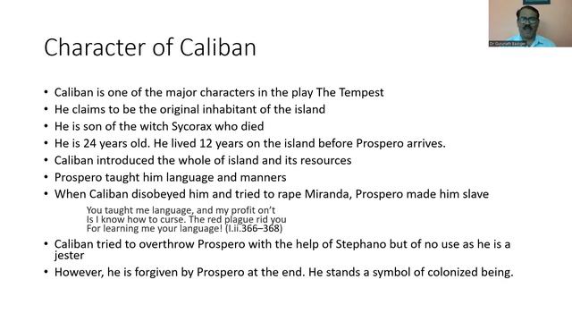 Characterization in Shakespeare's The Tempest: Talk by Dr G K Badiger смотреть онлайн
