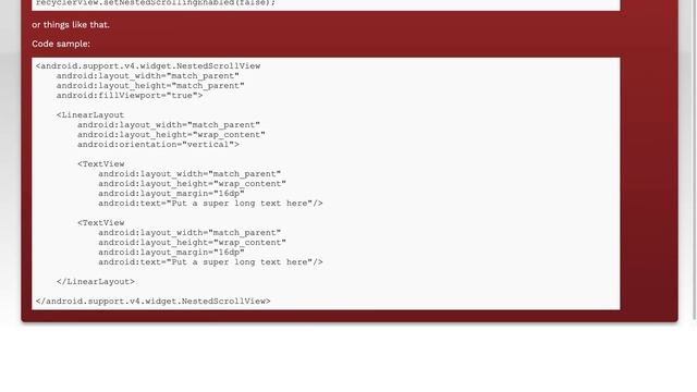 NestedScrollView fling stopping bug on Nougat (API 25) смотреть онлайн