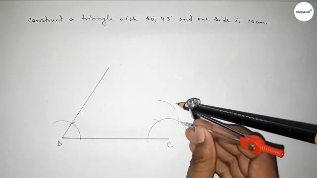 How to construct a triangle with two angles 60° 45° and one side 10cm.shsirclasses. смотреть онлайн