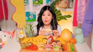 ASMR MUKBANG FRUIT PARTY 🍒🍉 KIWI, PINEAPPLE, BANANAS and more