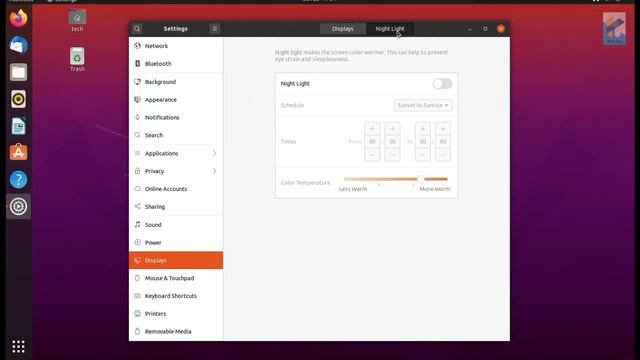 How to Enable Night Light in Ubuntu 20.04.01 Focal Fossa | Use Night Mode | TechTalkHops смотреть онлайн