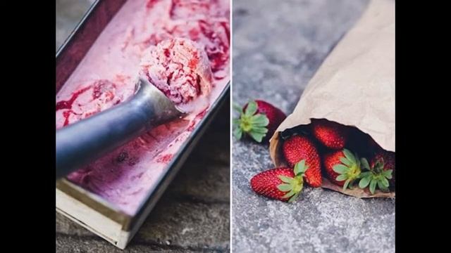 Йогуртовое мороженое с клубникой и ревенем, рецепт смотреть онлайн