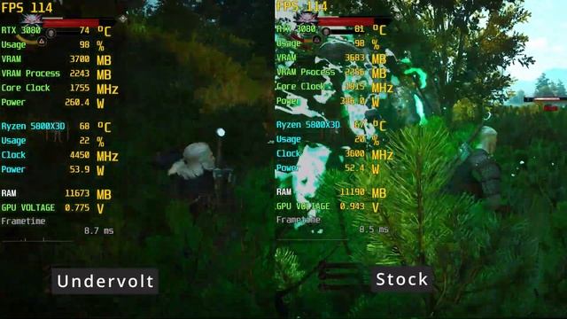 Undervolt Vs. Stock | RTX 3080 - The Witcher 3 | 1440P смотреть онлайн