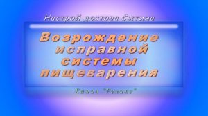 Настрой академика Сытина - Возрождение исправной системы пищеварения. (Без музыки).