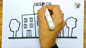 How to draw a Hospital for kids - Drawing and Coloring