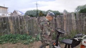 Мотоблок с передним адаптером. Окучивание.