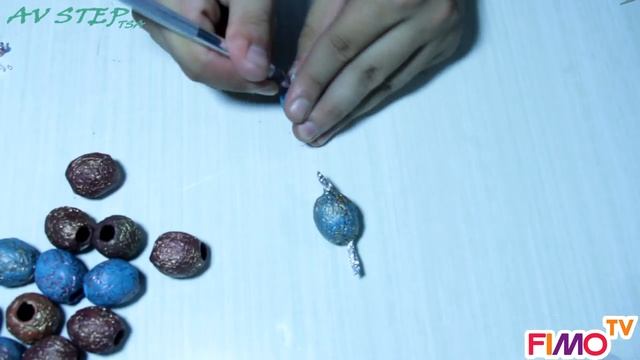 Мастер-класс: Полые бусы "Камни" из полимерной глины FIMO/polymer clay tutorial смотреть онлайн