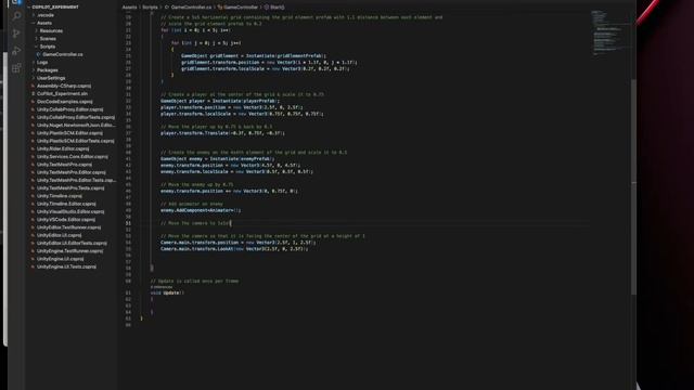 Writing a Unity game with Github copilot by your side
