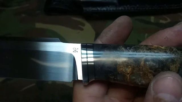 Кованая сталь 95х18 .Рукоять стабилизированный кап клёна . смотреть онлайн