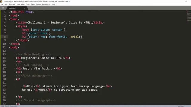 Style HTML Document Using CSS - Beginner HTML Course Part 8