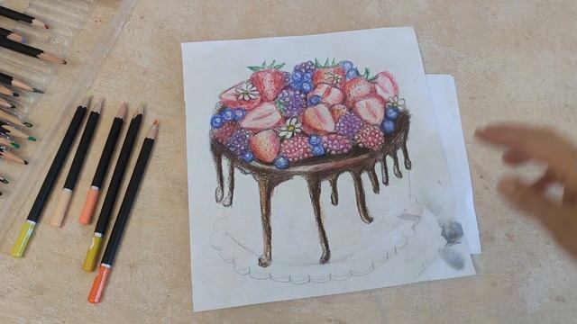 РИСУЮ ТОРТИК / цветные карандаши \I draw a cake, colored pencils смотреть онлайн