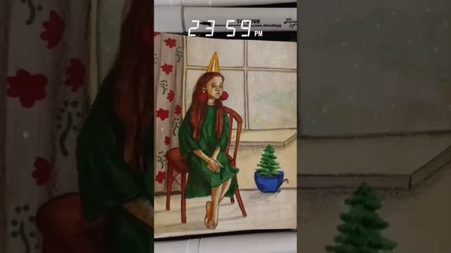 атмосфера рождества  #beforeafter #christmas2024 #рисунок