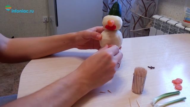Новогодние поделки из овощей своими руками: снеговик смотреть онлайн