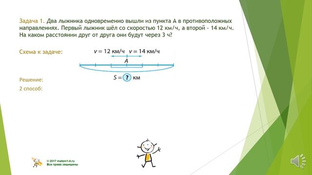 4 класс Задачи на движение в противоположных направлениях смотреть онлайн