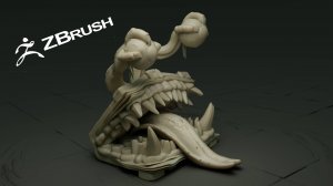 Создание модели в ZBrush - Мимик для 3д печати. Запись стрима (косяк с громкой музыкой)