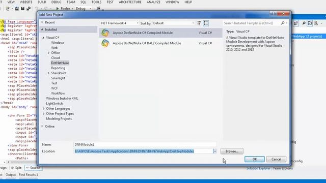 Aspose .NET DNN Module and Theme Development Template for Visual Studio with Support for Aspose.3D смотреть онлайн