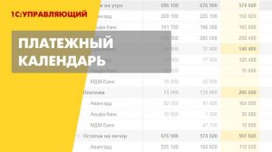 Платежный календарь в 1С Управляющем