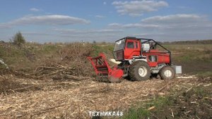 Необычное УЭС-2-280 "Полесье" с мульчером Prinoth Ahwi M500 на расчистке обочин. Елецкий район, 202