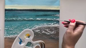 Пошаговый мастер-класс морского пейзажа🌊 акриловыми красками.