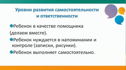 Воспитание ответственности и самостоятельности